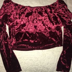 Velvet off the shoulder